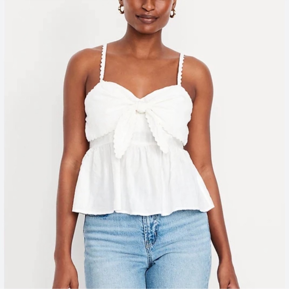 Old Navy White Camisole with Bow Detail